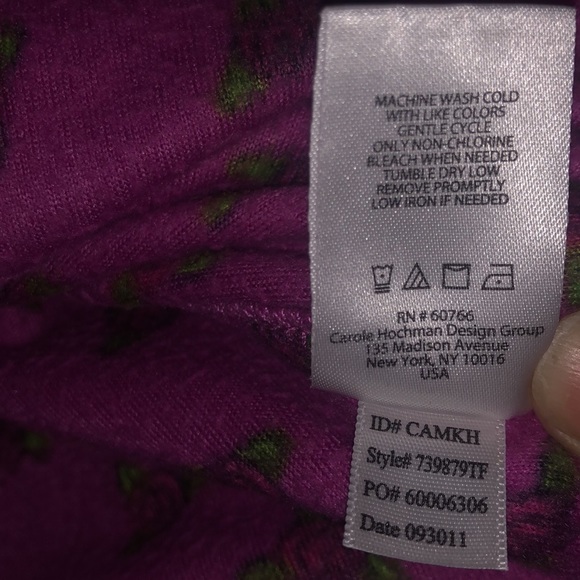 Vintage Betsey Johnson •  V-Neck  Floral Patterned Sleep Shirt - Picture 4 of 7